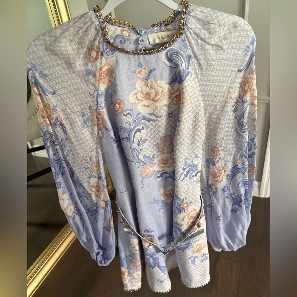 Zimmermann Lavender Floral Blouse